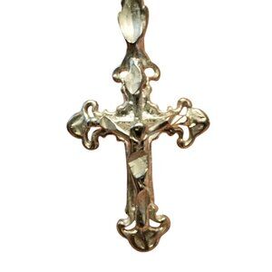 Vintage Silver 925 Cross Crucifix Pendant, Charm, Religious, Dainty
